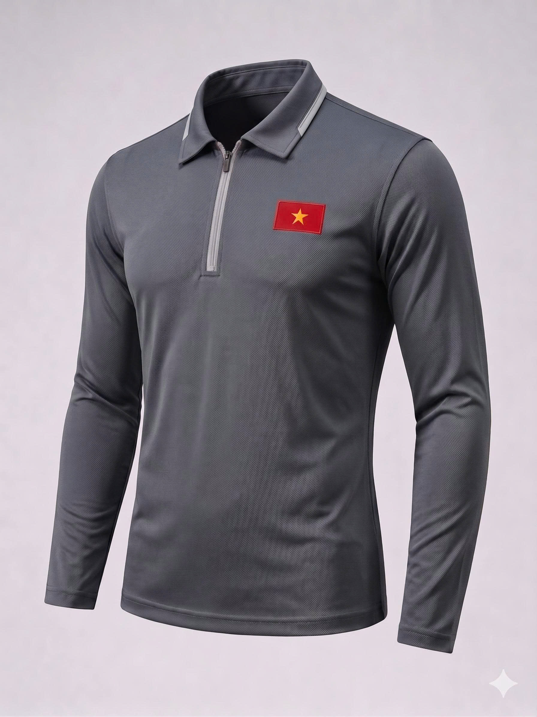 Black Flag Long Sleeve Polo trên nền trung tính