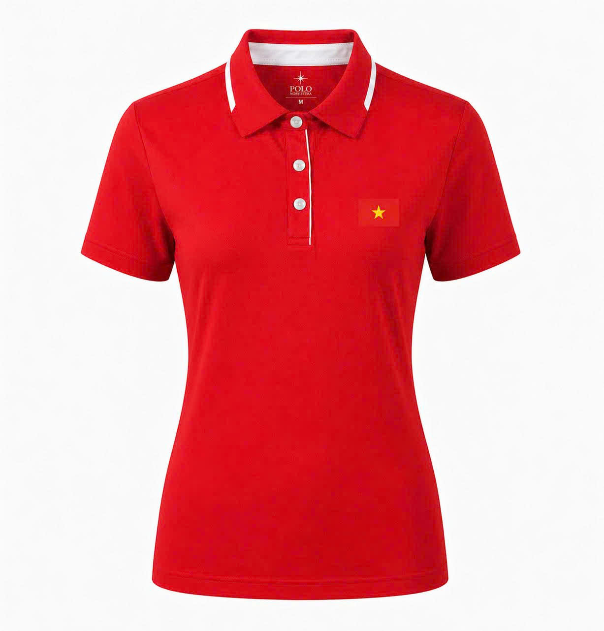 Red Flag Women's Polo trên nền trung tính