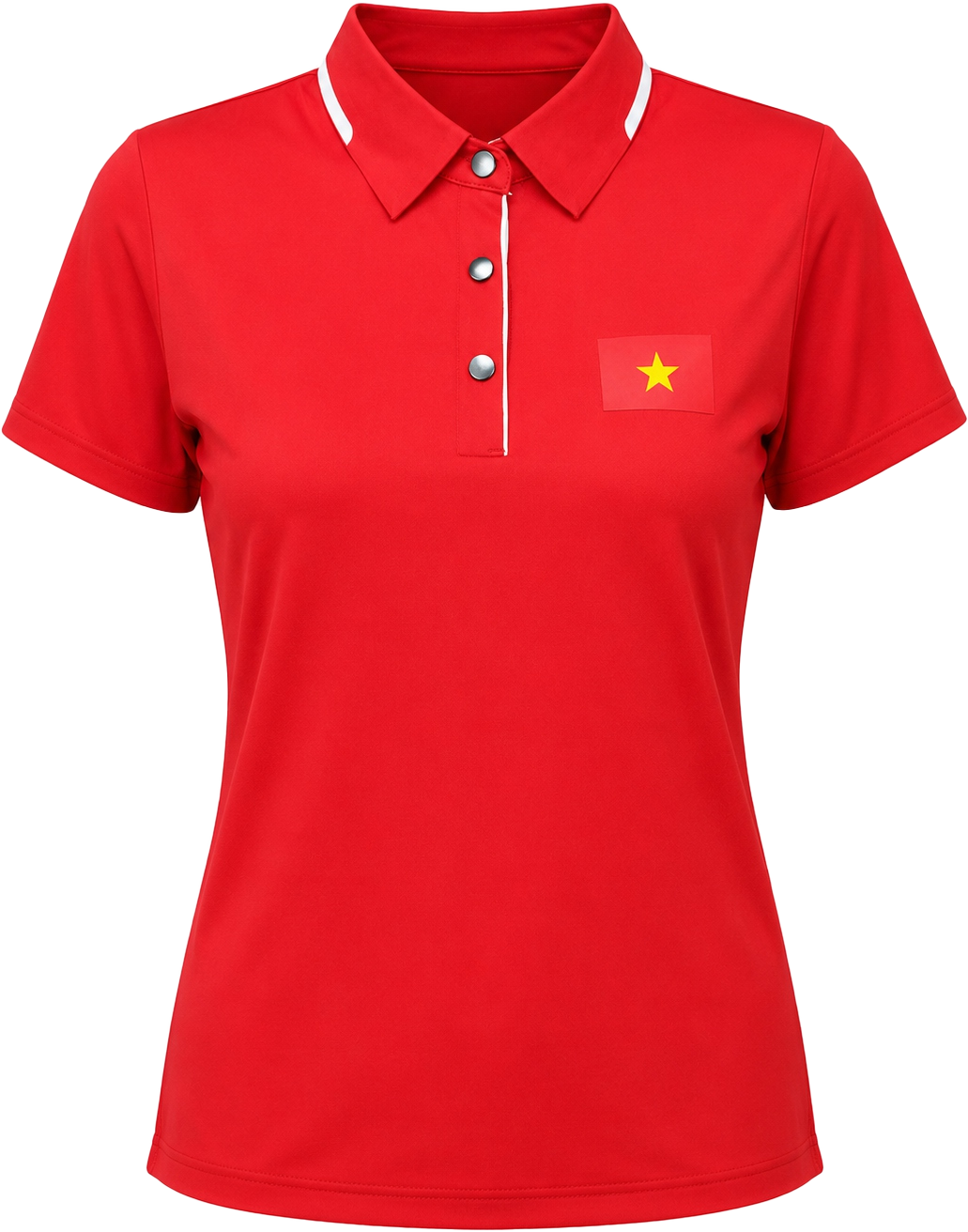 Polo Nữ - Ngắn Tay -  Đỏ trên nền trung tính