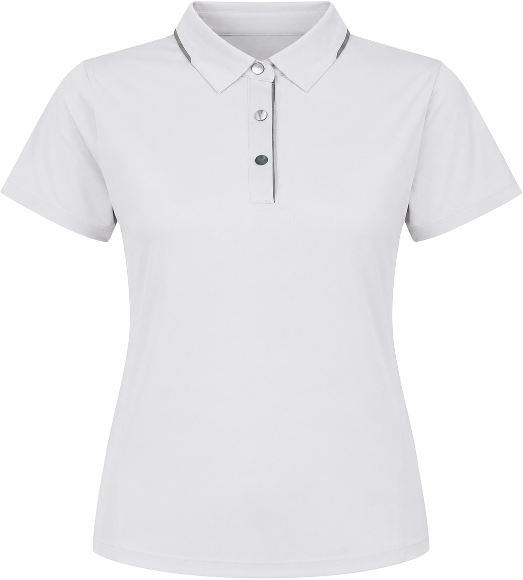 Polo Nữ - Ngắn Tay - Trắng trên nền trung tính