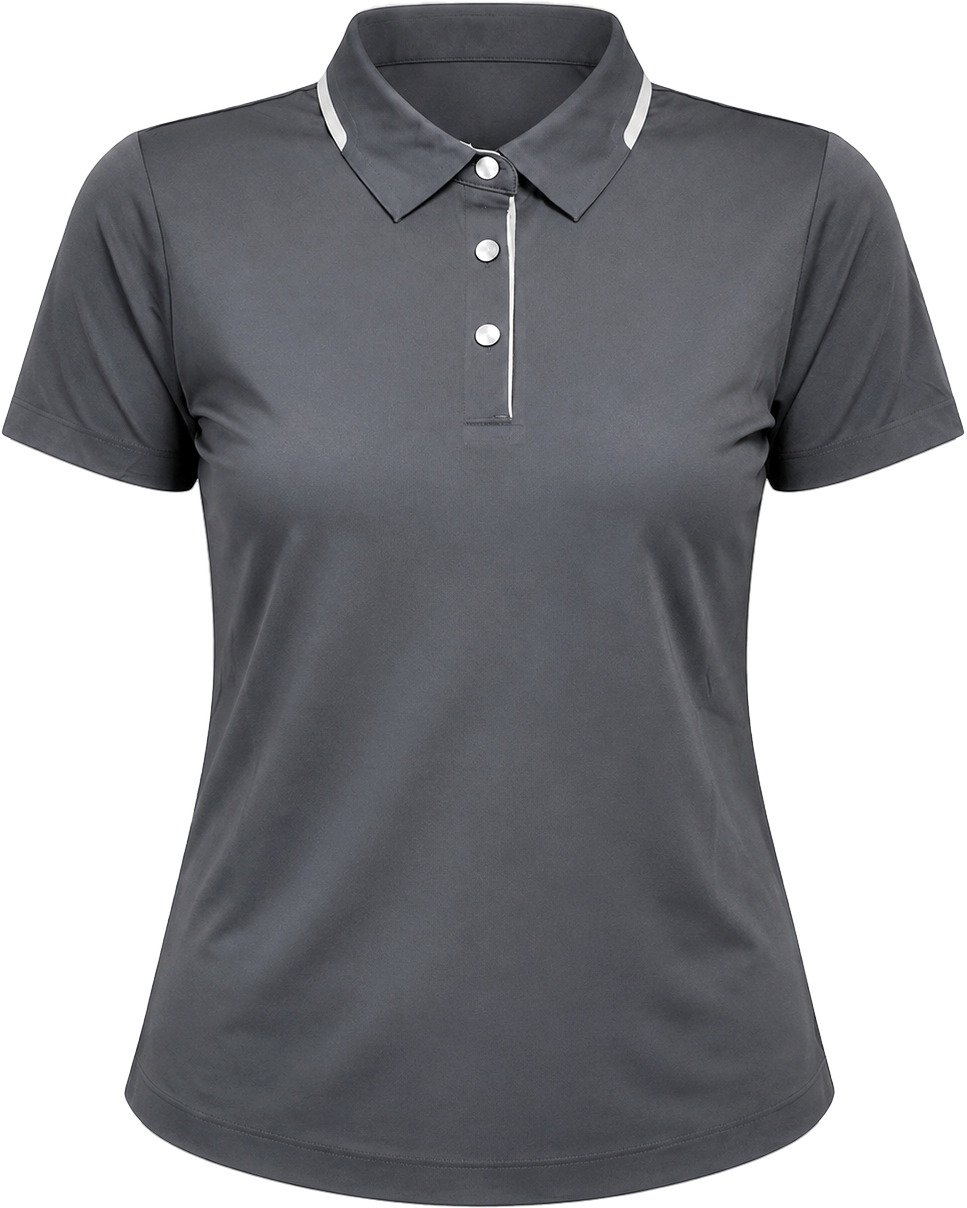 Polo Nữ - Ngắn Tay - Xám Đậm trên nền trung tính