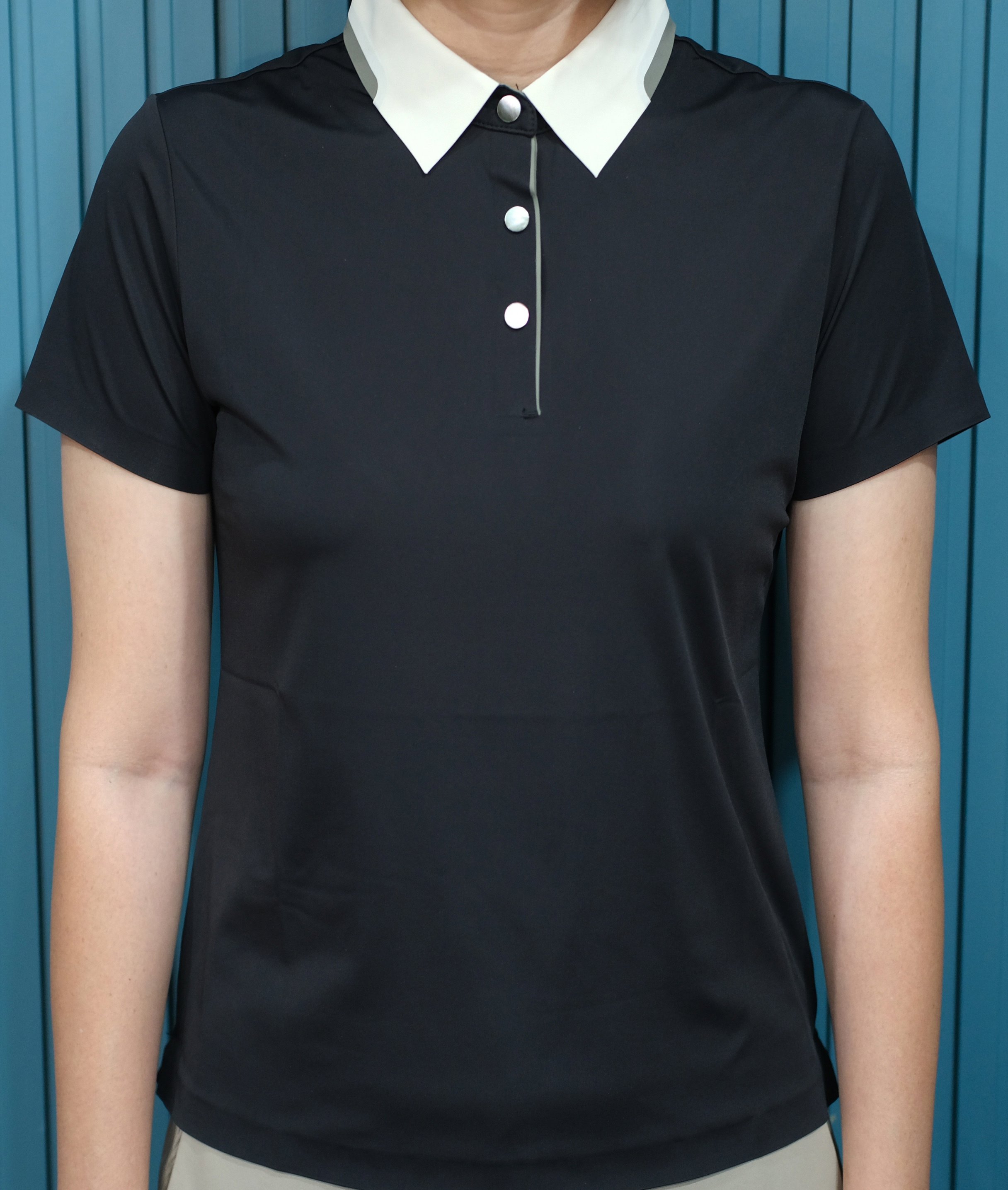 Polo Nữ - Ngắn Tay - Đen góc 2
