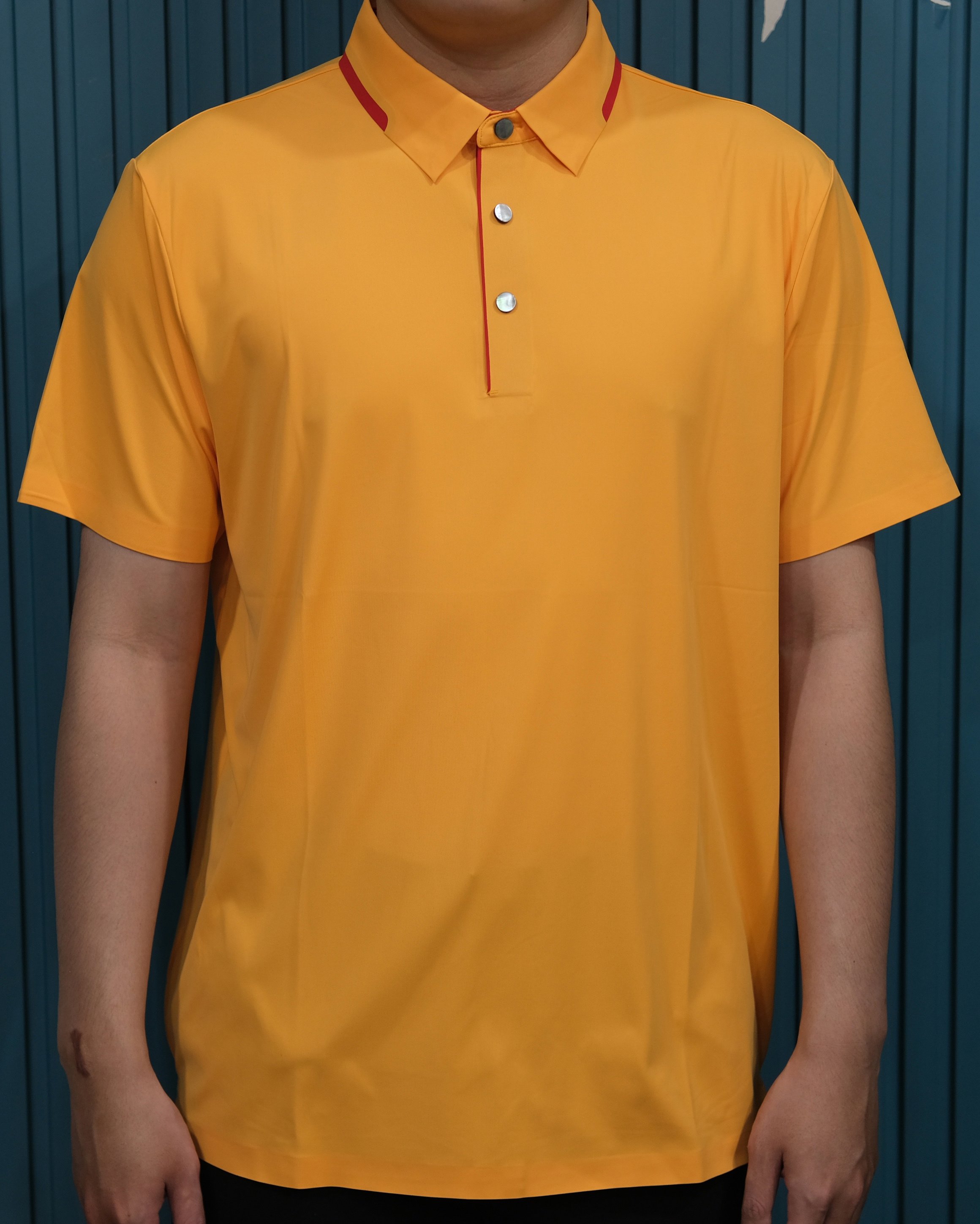Polo Ngắn Tay Nam - Vàng Cam góc 2